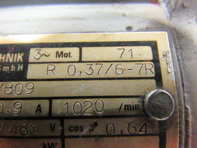 Antriebstechnik R 0.37/6-7R Electric Motor 3PH 230/460V 0.25KW 1020RPM