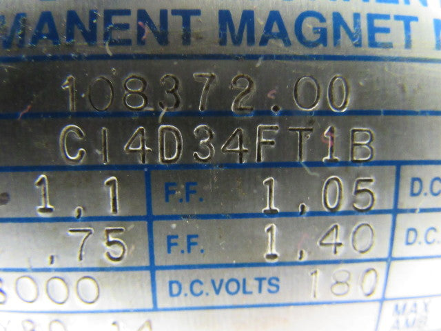 Leeson Electric C14D34FT1B Electric Motor 180VDC W/Rotary Encoder 3000RPM