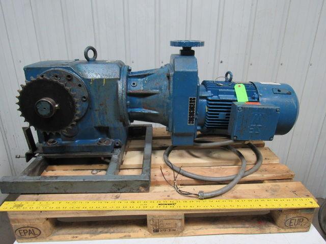 SEW-EURODRIVE DF44DV132N4BN15NR 10HP 3PH Motor Variable Speed 62.1:1 Gearbox