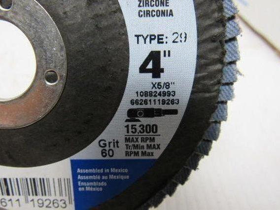 Norton 19263 Charger 60 Grit Flap Disc 4" X 5/8" Box Of 5