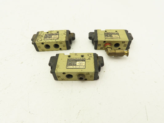 Norgren MH12BDA23A000 Pneumatic Directional Control Valve 1/8" 150PSIG Lot of 3