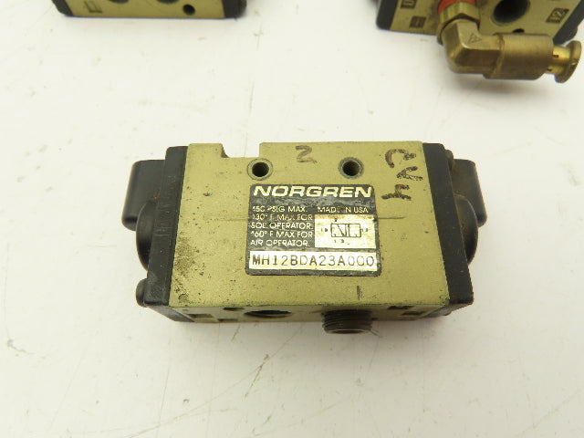 Norgren MH12BDA23A000 Pneumatic Directional Control Valve 1/8" 150PSIG Lot of 3