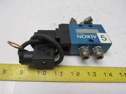 Alkon P-070SS 4 Way Air Valve Single Solenoid 6VDC 1/4" Ports