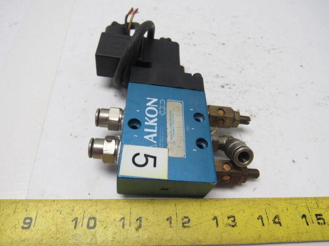 Alkon P-070SS 4 Way Air Valve Single Solenoid 6VDC 1/4" Ports