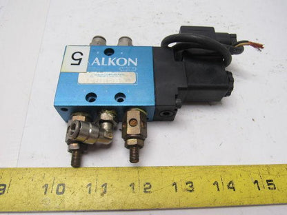 Alkon P-070SS 4 Way Air Valve Single Solenoid 6VDC 1/4" Ports