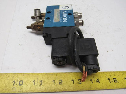 Alkon P-070SS 4 Way Air Valve Single Solenoid 6VDC 1/4" Ports