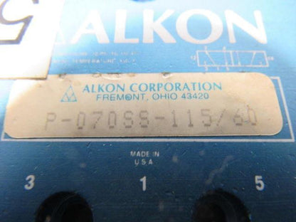 Alkon P-070SS 4 Way Air Valve Single Solenoid 6VDC 1/4" Ports