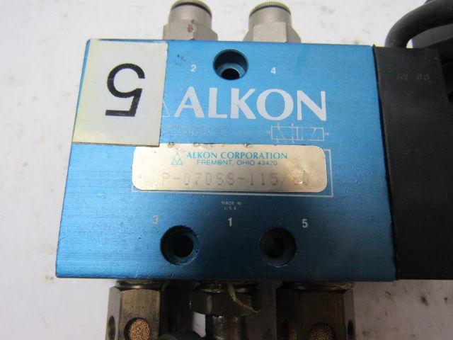 Alkon P-070SS 4 Way Air Valve Single Solenoid 6VDC 1/4" Ports
