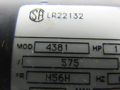 EMERSON 4381 1HP 575V 3Ph 60Hz 1725 RPM AC Motor Tested