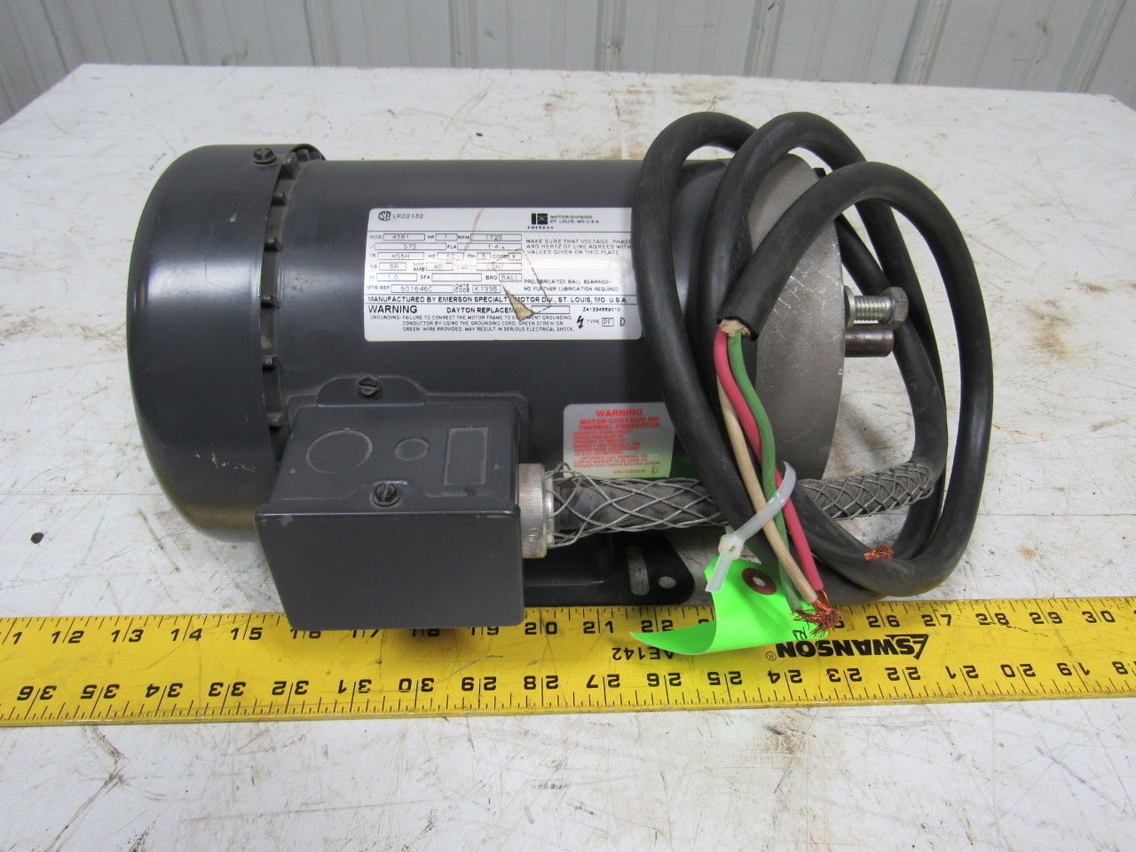 EMERSON 4381 1HP 575V 3Ph 60Hz 1725 RPM AC Motor Tested