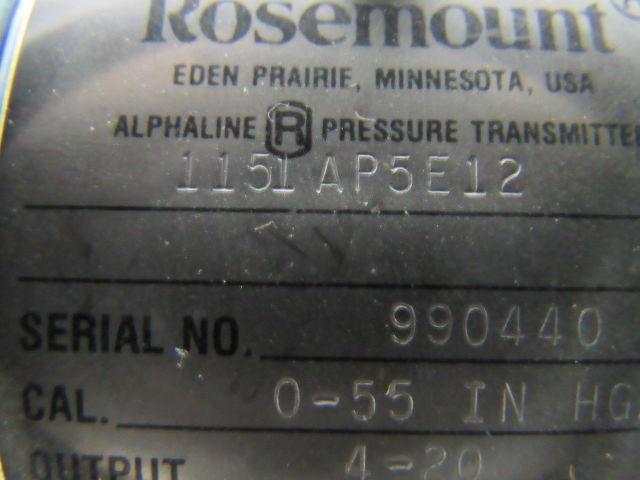 ROSEMOUNT 1151AP5E12 Absolute Pressure Monitor 0-55In HGA 4-20MA Out