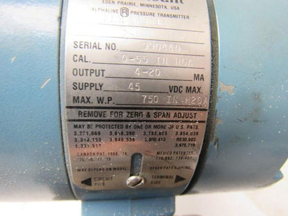 ROSEMOUNT 1151AP5E12 Absolute Pressure Monitor 0-55In HGA 4-20MA Out