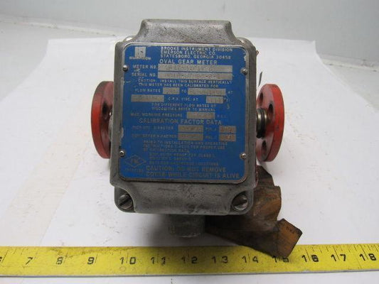 BROOKS EMERSON 9417-B1C1V2G Oval Gear Meter .15 to 5.34LPM 100CPS @111F 255 PSI