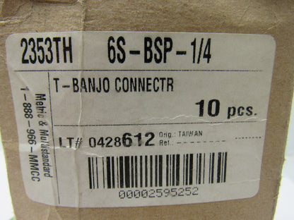 2353TH 6S-BSP-1/4 Steel Tee Banjo Connector Metric MBST 12MM 6MM Tube Lot Of 10