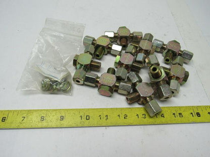 2353TH 6S-BSP-1/4 Steel Tee Banjo Connector Metric MBST 12MM 6MM Tube Lot Of 10