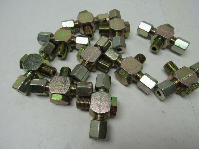 2353TH 6S-BSP-1/4 Steel Tee Banjo Connector Metric MBST 12MM 6MM Tube Lot Of 10