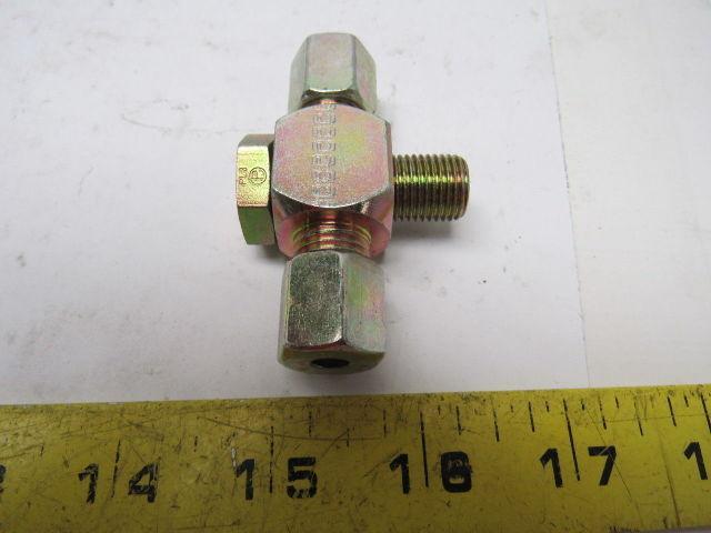 2353TH 6S-BSP-1/4 Steel Tee Banjo Connector Metric MBST 12MM 6MM Tube Lot Of 10