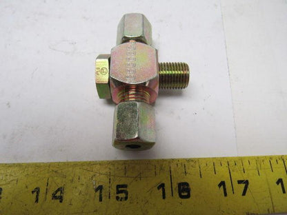 2353TH 6S-BSP-1/4 Steel Tee Banjo Connector Metric MBST 12MM 6MM Tube Lot Of 10