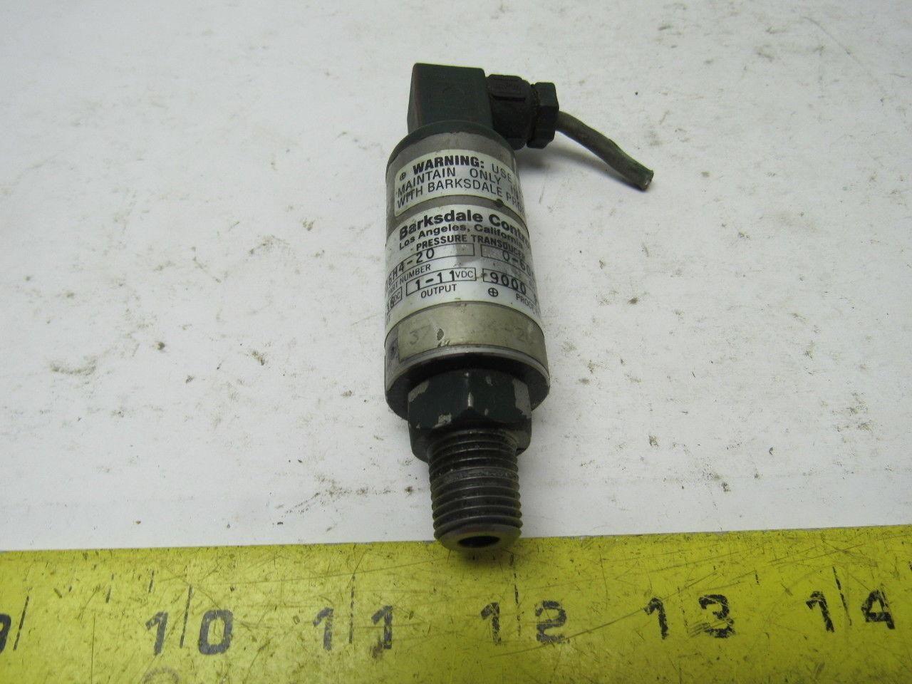 Barksdale Controls 806H4-20 Pressure Transducer 15-36 VDC Input 1-11 VDC Output