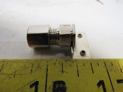 3/16"ID  Stainless Compression Straight Female Fitting W/ Bracket Lot of 12