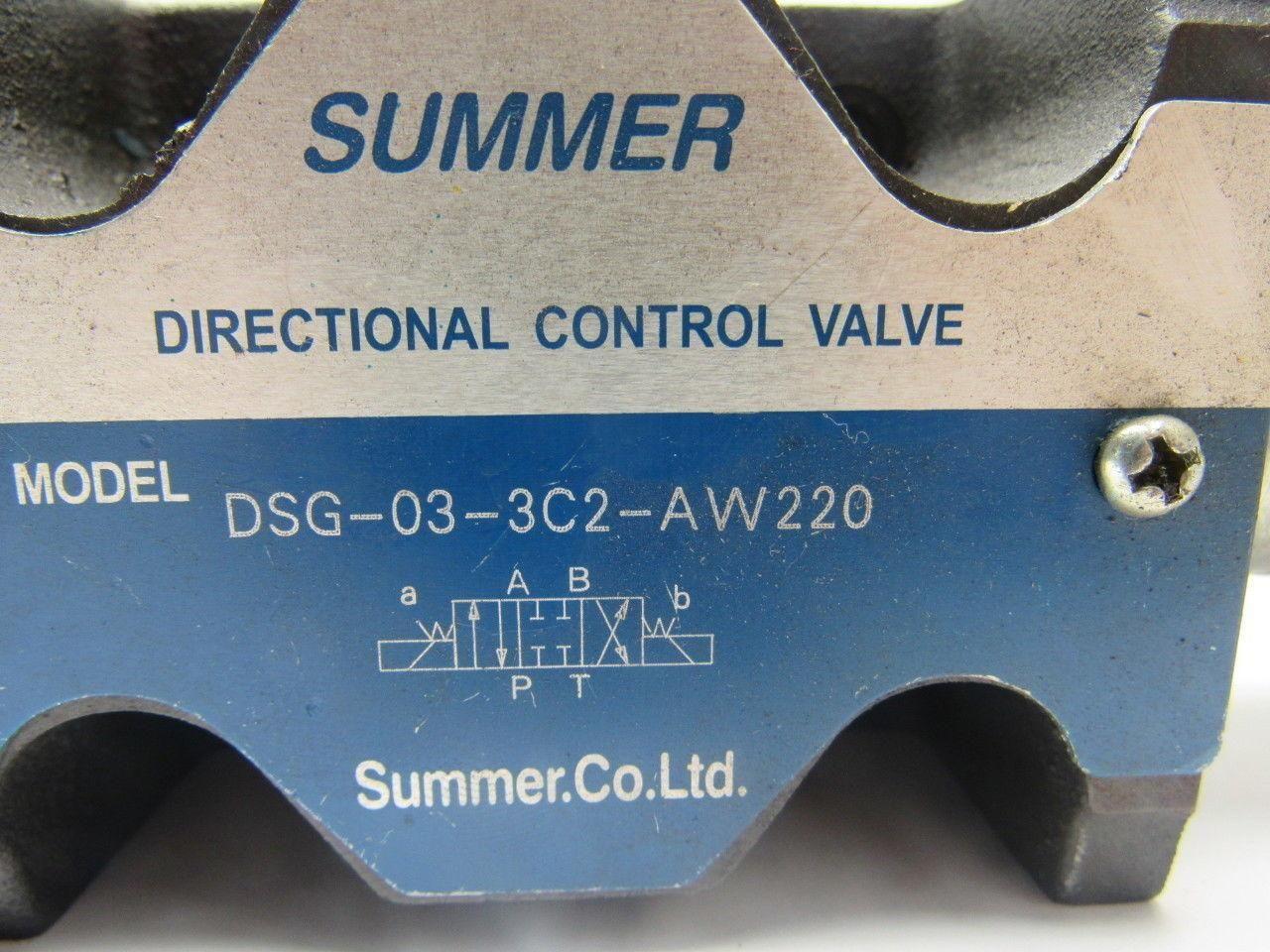 Summer/Yuken DSG-03-3C2-AW220  Hydraulic Directional Valve Body, No Solenoids