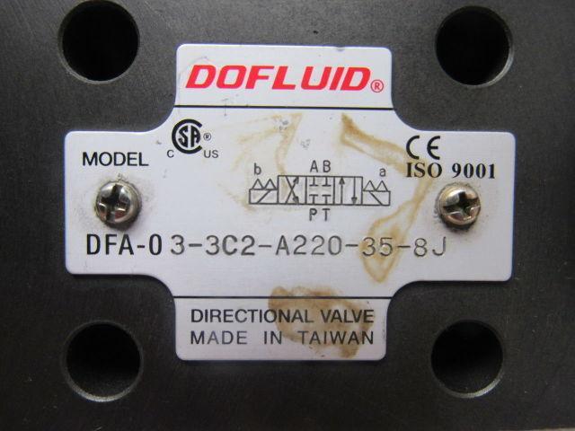 Dofluid DFA-0 3-3C2-A220-35-8J Solenoid Operated Directional Valve 220VAC Coil
