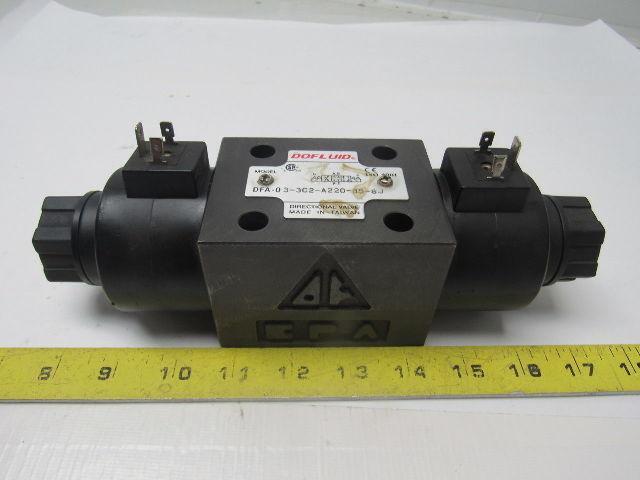 Dofluid DFA-0 3-3C2-A220-35-8J Solenoid Operated Directional Valve 220VAC Coil