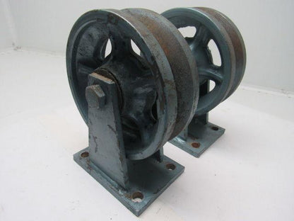8" All Steel Fixed Caster2-3/4" V Groove Tread 10-1/4" Tall Lot/2