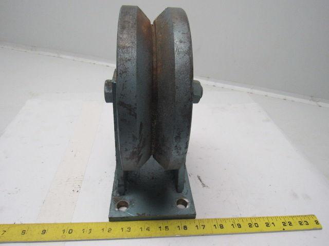 8" All Steel Fixed Caster2-3/4" V Groove Tread 10-1/4" Tall Lot/2