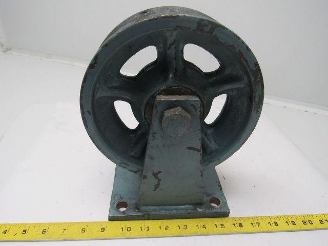 8" All Steel Fixed Caster2-3/4" V Groove Tread 10-1/4" Tall Lot/2