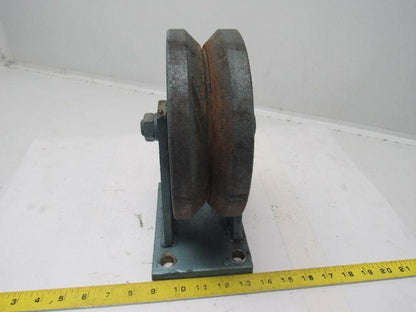 8" All Steel Fixed Caster2-3/4" V Groove Tread 10-1/4" Tall Lot/2