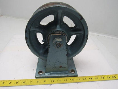 8" All Steel Fixed Caster2-3/4" V Groove Tread 10-1/4" Tall Lot/2