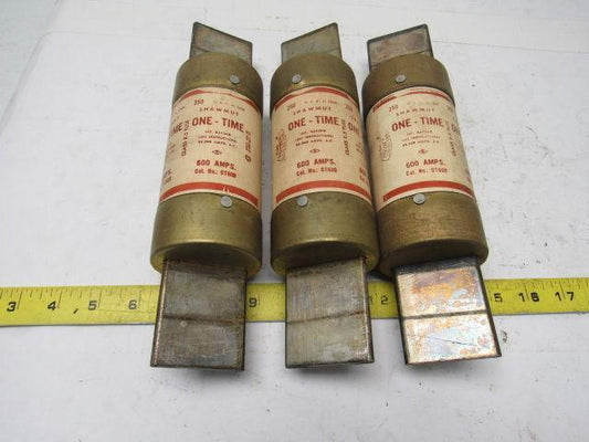 Gould Shawmut OT600 One-Time 600 Amp Fuse 250V Lot of 3