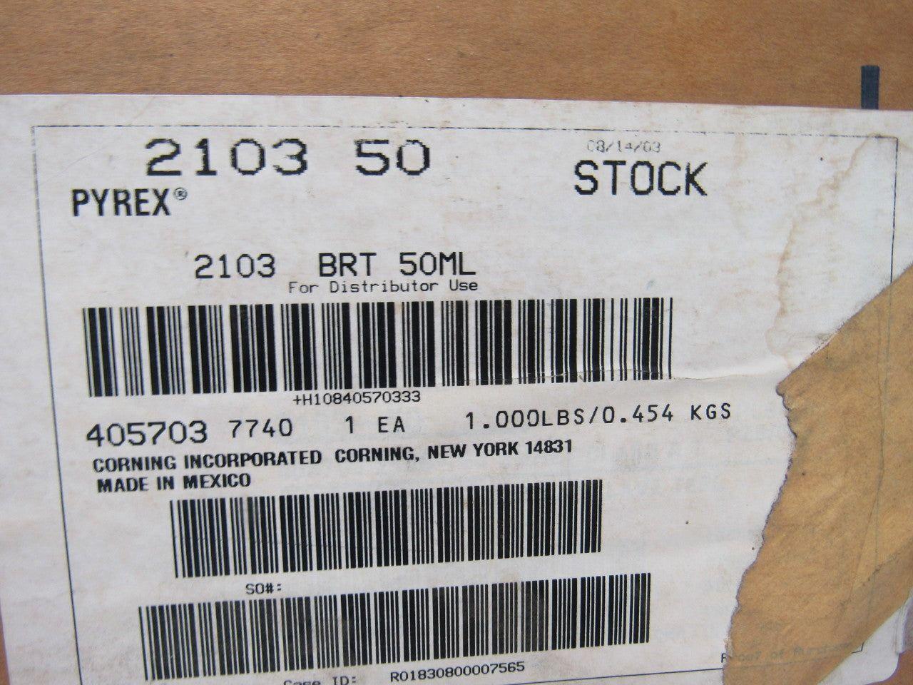 PYREX 2103 50 34543-23 Glass 50mL Burette No Stopcock Plug Graduated Laboratory