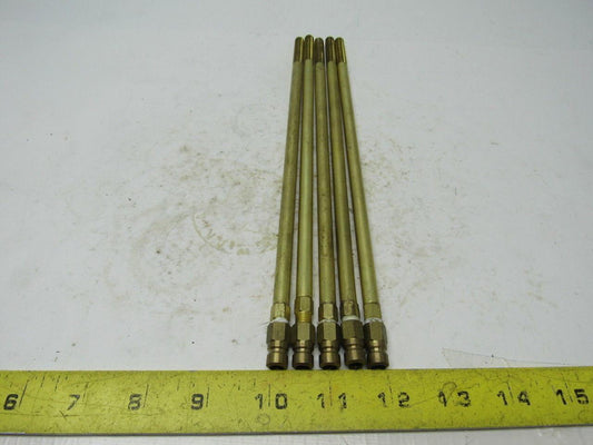 5/16"OD. Brass Mold Extension Plug 10-7/16" OAL. Lot of 5