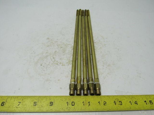 5/16"OD. Brass Mold Extension Plug 10-7/16" OAL. Lot of 5