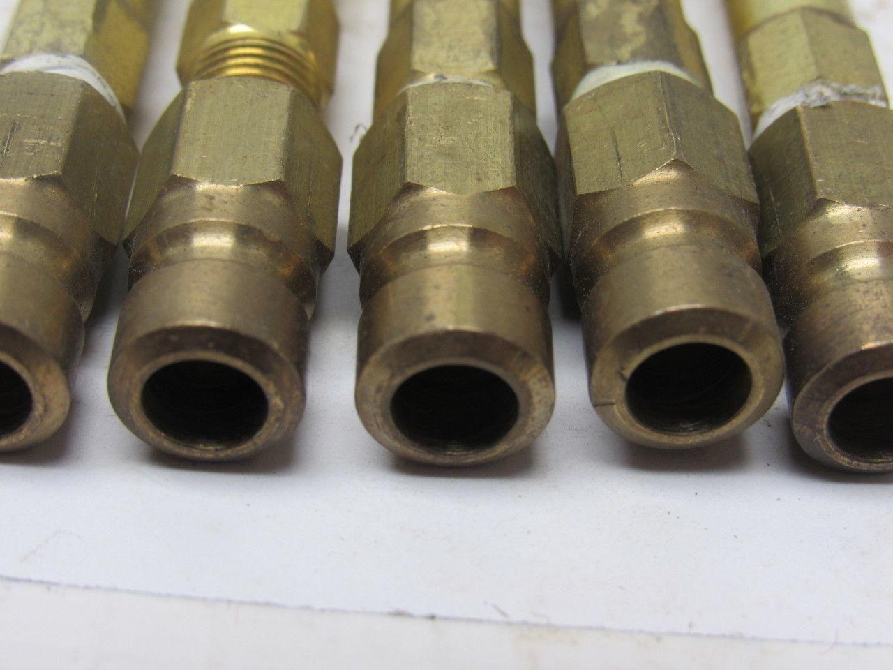 5/16"OD. Brass Mold Extension Plug 10-7/16" OAL. Lot of 5