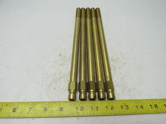 0.533"OD. Brass Mold Extension Plug 10" OAL. Lot of 5