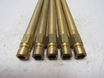 0.533"OD. Brass Mold Extension Plug 10" OAL. Lot of 5