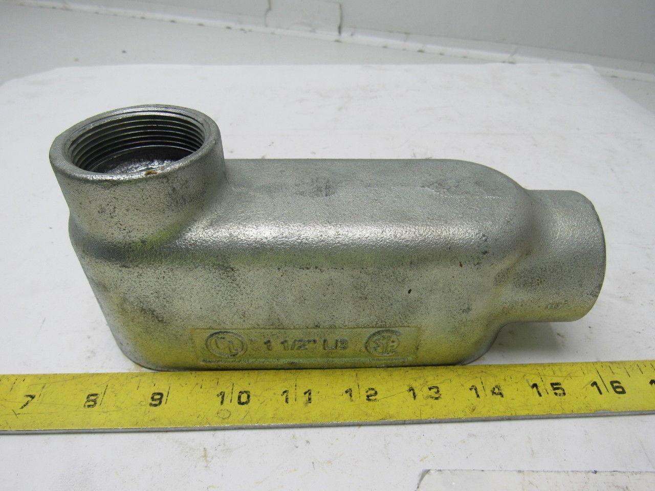 1-1/2" LB Conduit Elbow 3 NO. 1/0 XHHW. Max Cast Aluminum No Cover
