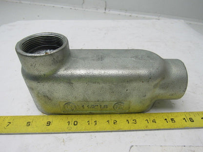 1-1/2" LB Conduit Elbow 3 NO. 1/0 XHHW. Max Cast Aluminum No Cover