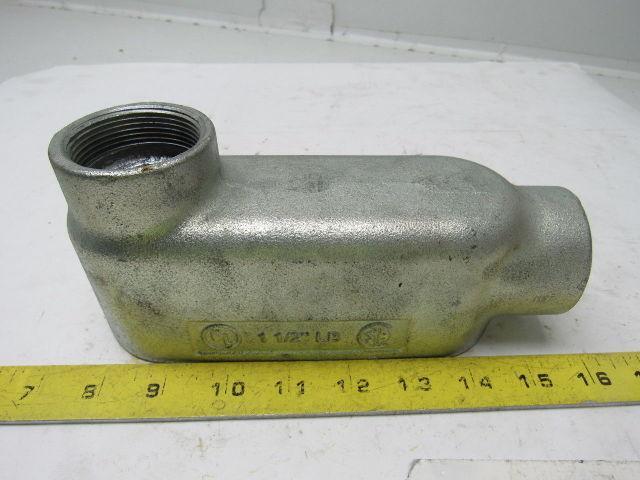 1-1/2" LB Conduit Elbow 3 NO. 1/0 XHHW. Max Cast Aluminum No Cover