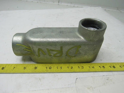 1-1/2" LB Conduit Elbow 3 NO. 1/0 XHHW. Max Cast Aluminum No Cover