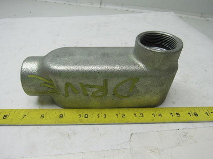 1-1/2" LB Conduit Elbow 3 NO. 1/0 XHHW. Max Cast Aluminum No Cover