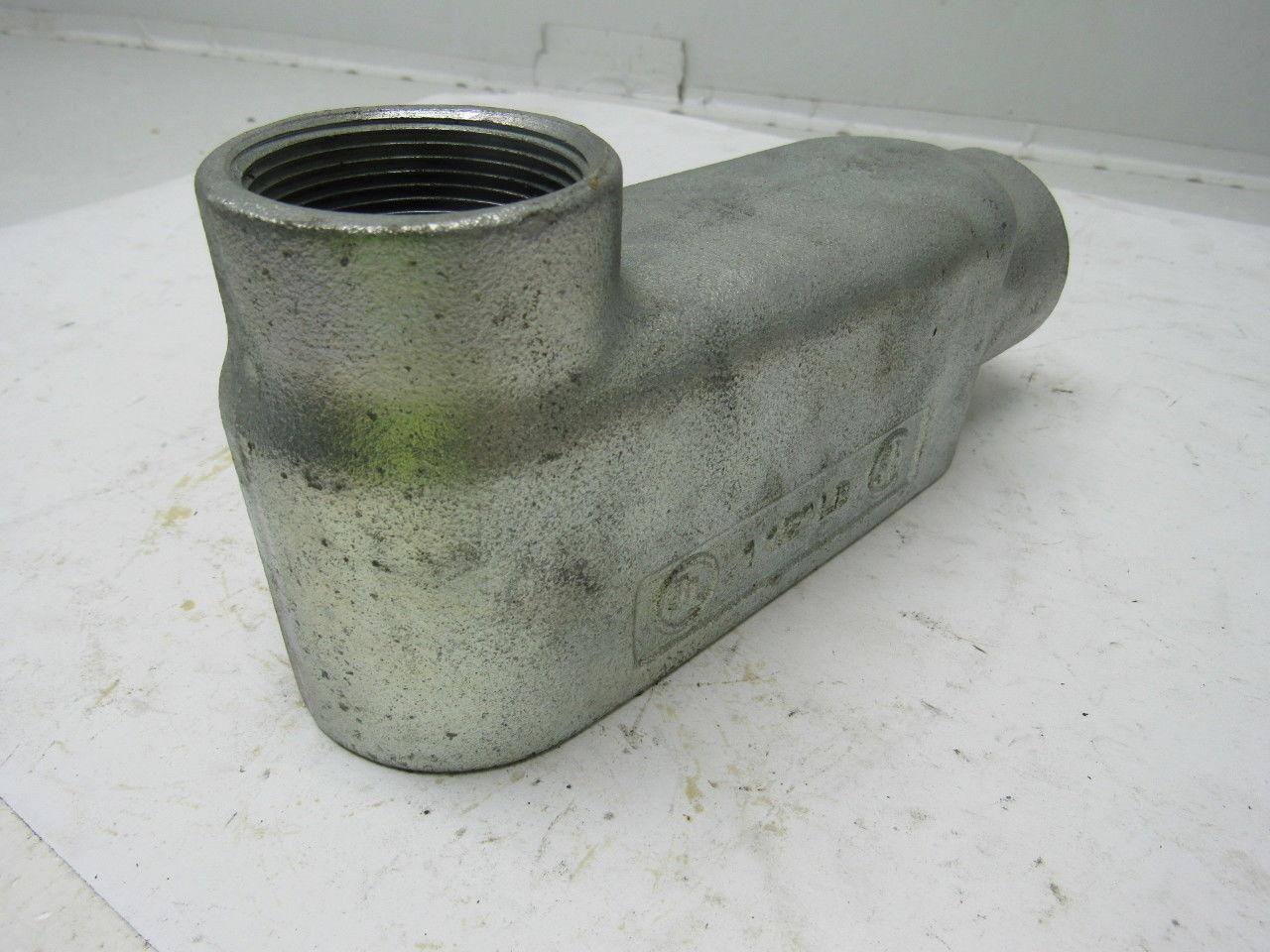 1-1/2" LB Conduit Elbow 3 NO. 1/0 XHHW. Max Cast Aluminum No Cover