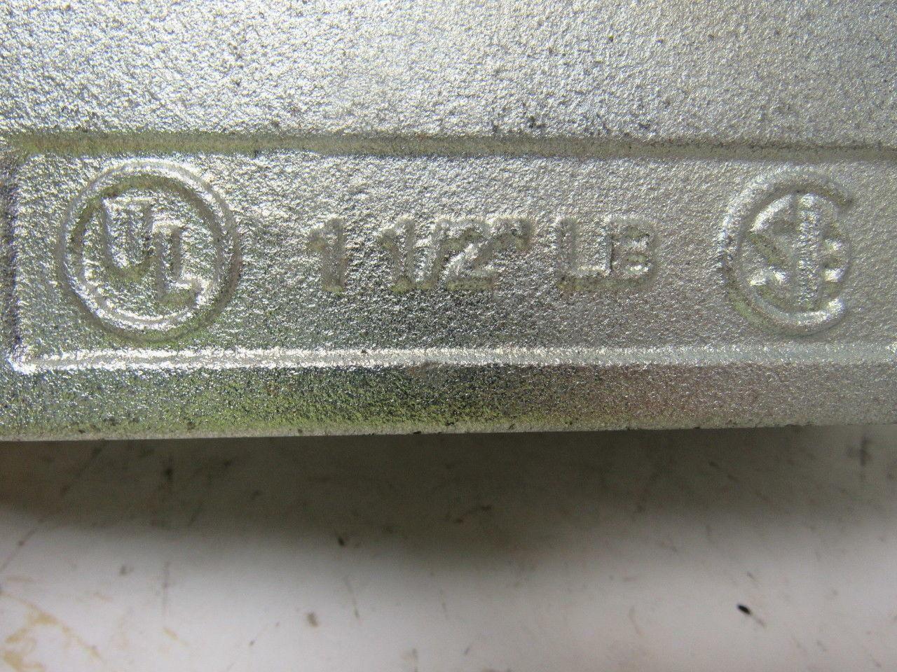 1-1/2" LB Conduit Elbow 3 NO. 1/0 XHHW. Max Cast Aluminum No Cover