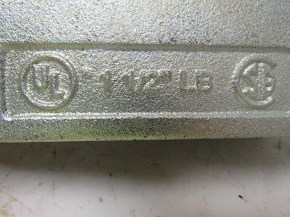 1-1/2" LB Conduit Elbow 3 NO. 1/0 XHHW. Max Cast Aluminum No Cover