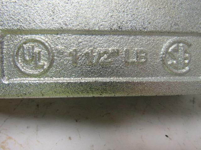 1-1/2" LB Conduit Elbow 3 NO. 1/0 XHHW. Max Cast Aluminum No Cover