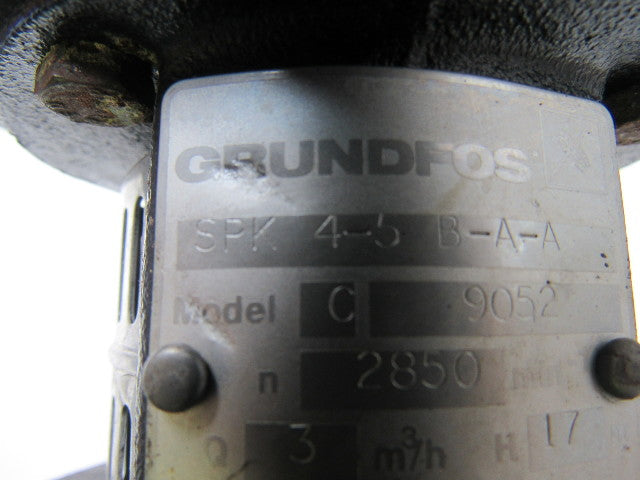 Grundfos SPK 4-5 B-A-A C9052 0.55 KW Max 2850 RPM Multistage Centrifugal Pump