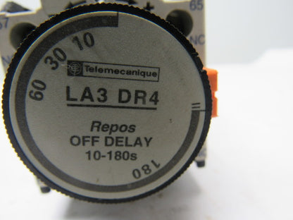 Telemecanique LA3 DR4 Off Delay 10-180 Sec. Pneumatic Timing Relay 24VAC Coil